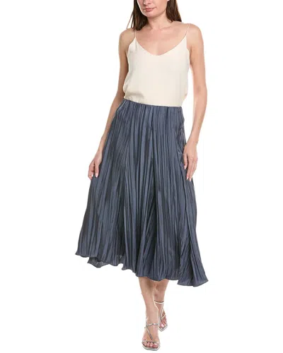 Vince Crinkled Paneled Maxi Skirt In Blue