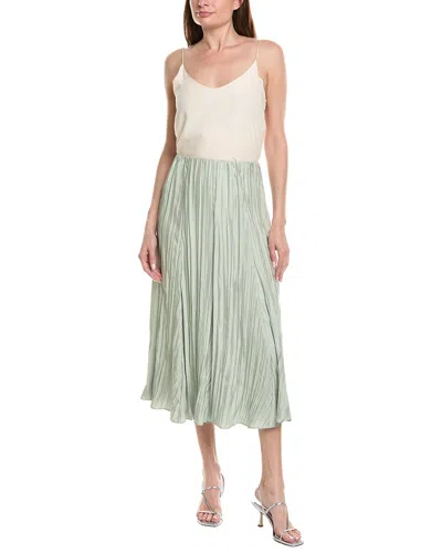 Vince Crinkled Paneled Maxi Skirt In White