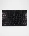 Vince Croc-effect Leather Bifold Clutch Bag In Black