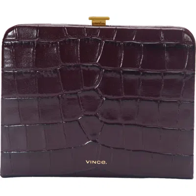Vince Croc Embossed Frame Wallet In Purple