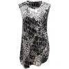 Vince Croc Print Sleeveless Top In Black And White Viscose In Black