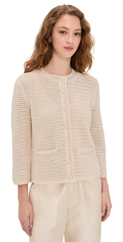 Vince Crochet Cardi Jacket Natural In Neutral
