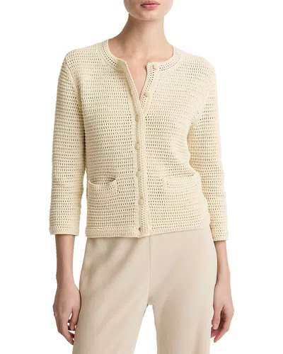 Vince Crochet Cardigan Jacket In Brown