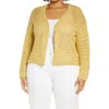 Vince Crochet Cropped Cardigan In Warm Sand