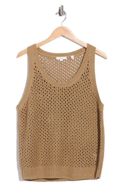 Vince Crochet Cotton Tank In Brulee