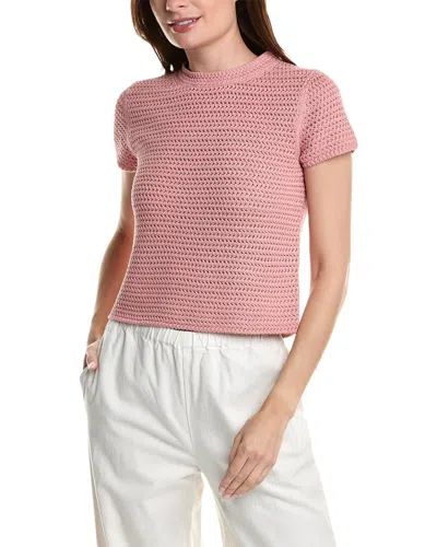 Vince Crochet T-shirt In Pink