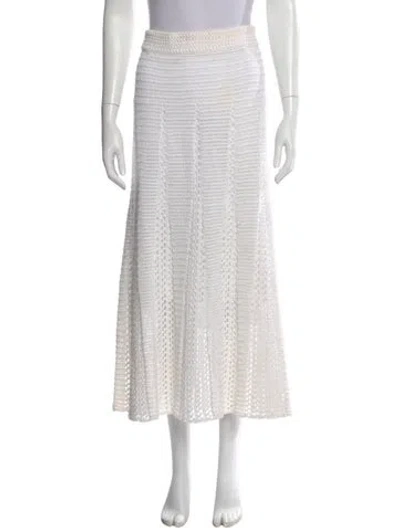 Pre-owned Vince Crochet Trim Long Skirt In White