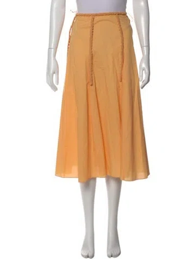 Pre-owned Vince Crochet Trim Midi Length Skirt In Orange