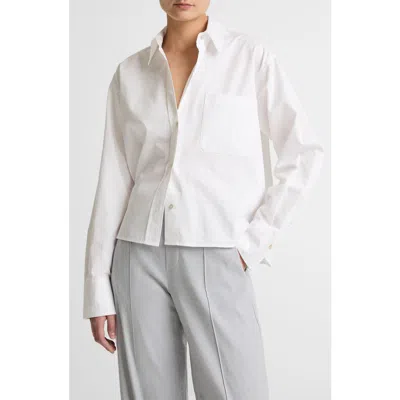 Vince Crop Cotton Shirt In White