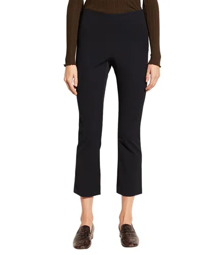 Vince Stretch Suede Cropped Flare Pant In Black