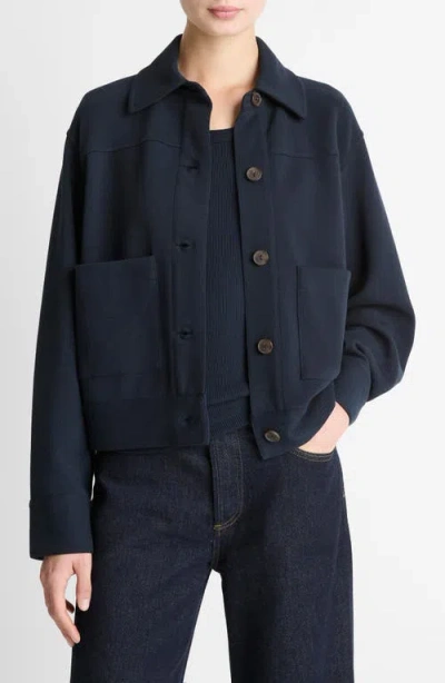 Vince Crop Jacket In Blue