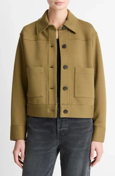 Vince Crop Jacket In Green