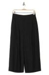 Vince Crop Wide Leg Cotton Poplin Pants In Black