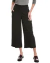 Vince Crop Wide Leg Linen-blend Pant In Black