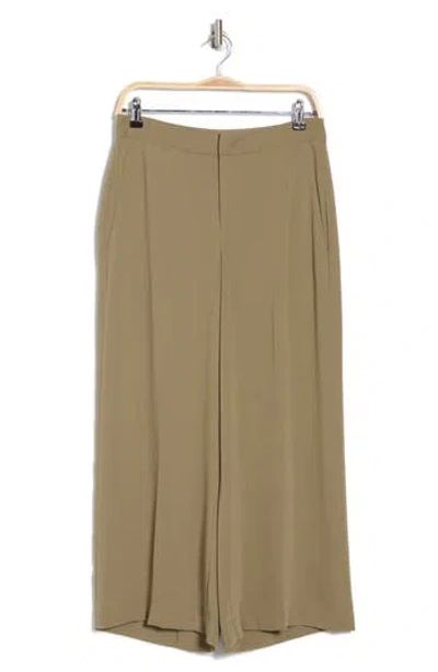 Vince Crop Wide Leg Pants In Dark Artichoke