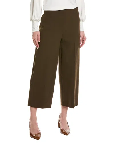 Vince Crop Wide Leg Wool-blend Pant In Brown