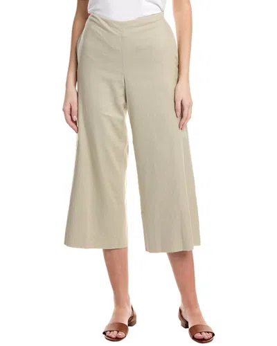 Vince Crop Wide Linen-blend Pant In Grey