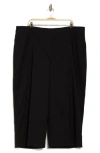 Vince Crop Wide Leg Linen-blend Pant In Black