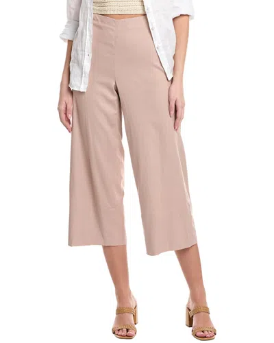 Vince Crop Wide Linen-blend Pant In Pink