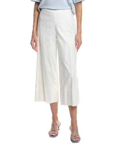 Vince Crop Wide Linen-blend Pant In White