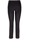 Vince Cropped Black Leggings In Sheep Leather In Black
