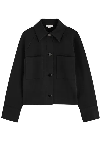 Vince Cropped Cotton-blend Jacket In Black
