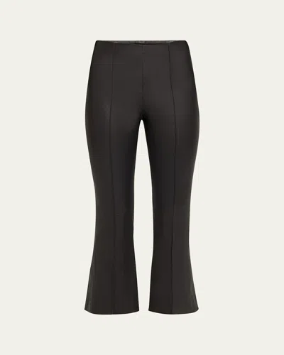 VINCE CROPPED FLARE LEATHER PANTS