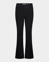 Vince Cropped Flare-leg Pintuck Pants In Black