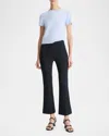 Vince Mid Rise Pintucked Cropped Pants In Coastal Blue