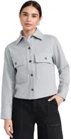 Vince Crop Jacket In H Mid Grey
