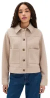 Vince Double-face Cropped Jacket In Light Sandbar In Lt Sandbar