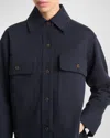 Vince Cropped Wool-blend Jacket In Coastal