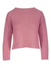 Vince Cropped Knitted Sweater In Pink
