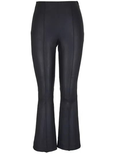 Vince Cropped-hose Aus Leder In Black