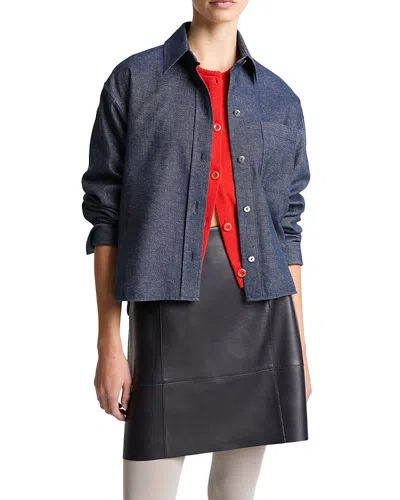 Vince Cropped Long Sleeve Shirt In Purple