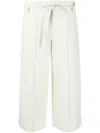 Vince Cropped Panama Trousers In Green