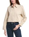 Vince Cropped Shirt In Beige