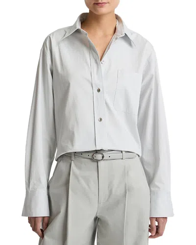 Vince Crop Cotton Shirt In Gray