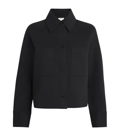 Vince Cropped Shirt Jacket In Black
