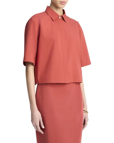 Vince Cropped Shirt In Pink