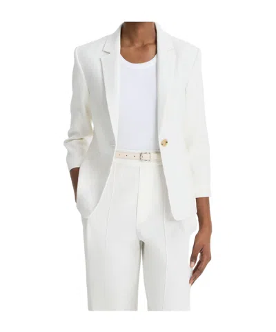 Vince Cropped Single-breasted Blazer In White
