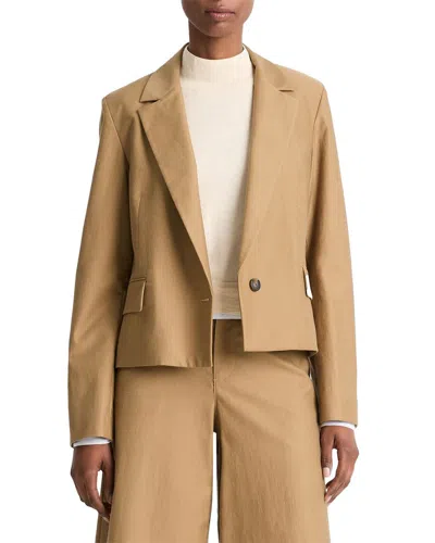 VINCE VINCE CROPPED TWILL WOOL-BLEND BLAZER