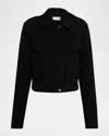 Vince Cropped Wool-blend Jacket In Black