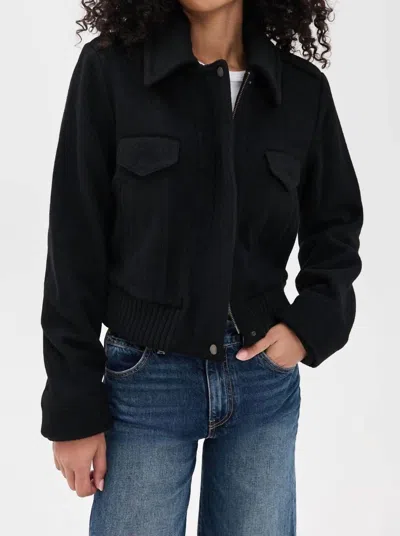Vince Cropped Wool Blend Jacket In Black