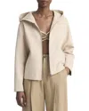 Vince Cotton-blend Cropped Zip-up Hoodie In Beach