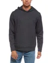 Vince Cross Hatch Birdseye Hoodie In Black