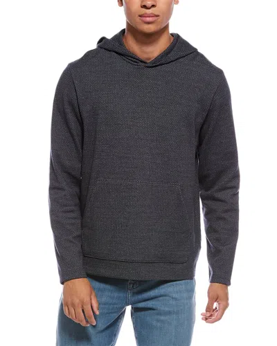 Vince Cross Hatch Birdseye Hoodie In Black