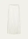 Vince Crushed Strip Bias Skirt In Pale Ivory