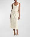 Vince Crushed Strip Bias Skirt In Pale Ivory