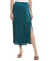 Vince Crushed Overlay Satin Midi Skirt